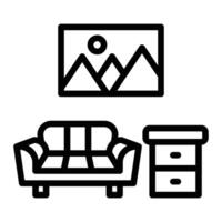 Living Room Line Icon Design vector