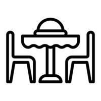 Dining Table Line Icon Design vector