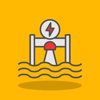 Hydroelectricity Filled Shadow Icon vector
