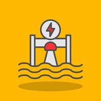 Hydroelectricity Filled Shadow Icon vector