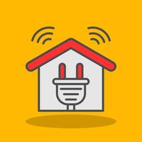 Smart Home Filled Shadow Icon vector