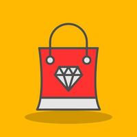 Shopping Bag Filled Shadow Icon vector