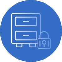 Filing Cabinet Flat Bubble Icon vector