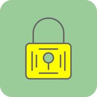 Padlock Filled Yellow Icon vector