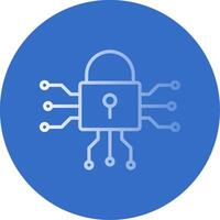 Cyber Security Flat Bubble Icon vector