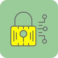 Cyber Security Filled Yellow Icon vector