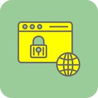 Web Security Filled Yellow Icon vector