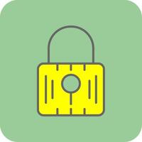 Locked Filled Yellow Icon vector