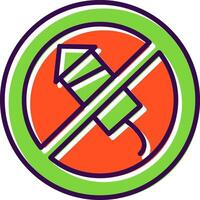 No Firework filled Design Icon vector