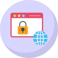 Web Security Flat Bubble Icon vector