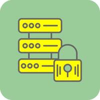Secure Data Filled Yellow Icon vector