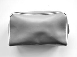 Pouch or bag fabric with gray color on white background photo