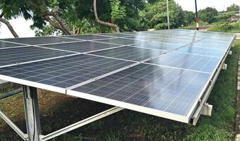 Display of solar panels in the afternoon towards Indonesia GO Green photo