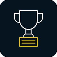 Trophy Line Yellow White Icon vector