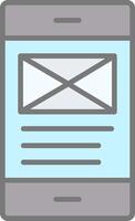 Email Line Filled Light Icon vector