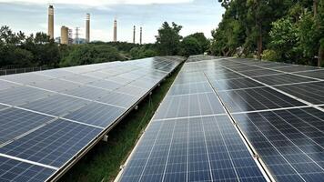 Display of solar panels in the afternoon towards Indonesia GO Green photo