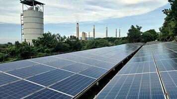 Display of solar panels in the afternoon towards Indonesia GO Green photo