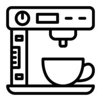 café máquina línea icono diseño vector