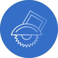Power Saw Flat Bubble Icon vector