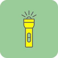 Flashlight Filled Yellow Icon vector