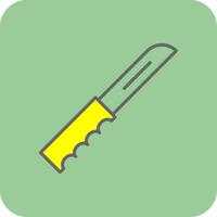 bolsillo cuchillo lleno amarillo icono vector