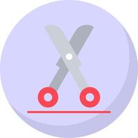 Shears Flat Bubble Icon vector