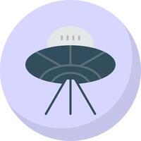 Alien Spaceship Flat Bubble Icon vector