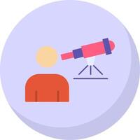 Astronomer Flat Bubble Icon vector