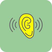 Listening Filled Yellow Icon vector