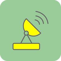 Satellite Dish Filled Yellow Icon vector