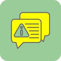 Error Message Filled Yellow Icon vector