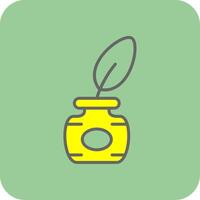 pluma bolígrafo lleno amarillo icono vector