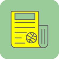 Sports News Filled Yellow Icon vector