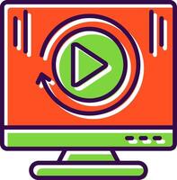 Desktop Computer filled Design Icon vector