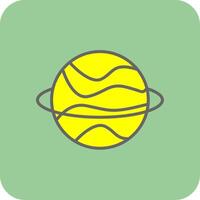 Planet Filled Yellow Icon vector