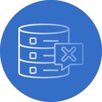 Delete Database Flat Bubble Icon vector