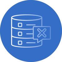 Delete Database Flat Bubble Icon vector