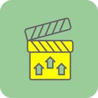 Clapperboard Filled Yellow Icon vector