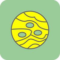 Planet Filled Yellow Icon vector