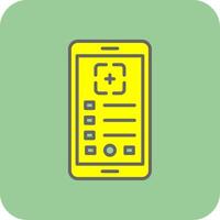 Recording Filled Yellow Icon vector