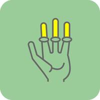 Alien Hand Filled Yellow Icon vector