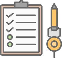 Check List Line Filled Light Icon vector