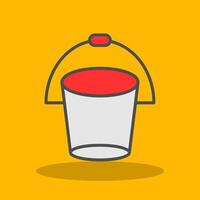 Bucket Filled Shadow Icon vector
