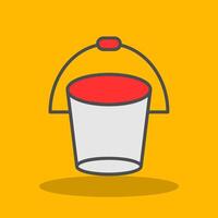 Bucket Filled Shadow Icon vector