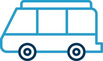 Minibus Line Blue Two Color Icon vector