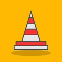 Traffic Cone Filled Shadow Icon vector