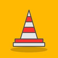 Traffic Cone Filled Shadow Icon vector