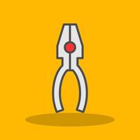 Pliers Filled Shadow Icon vector