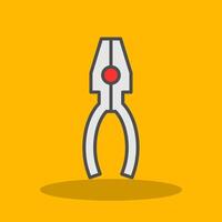 Pliers Filled Shadow Icon vector