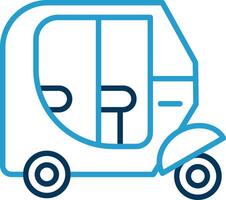 Vehicle Line Blue Two Color Icon vector